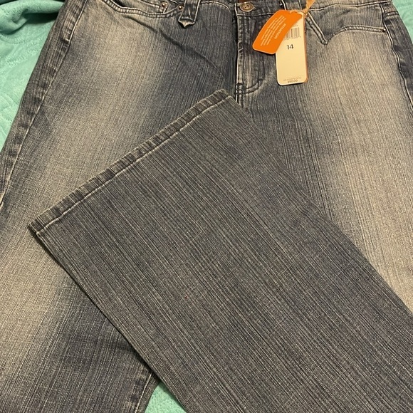 Jones Wear Jeans women’s 14‎ sequin Studded pocket High Rise Waist Big Flare Leg - Picture 15 of 16